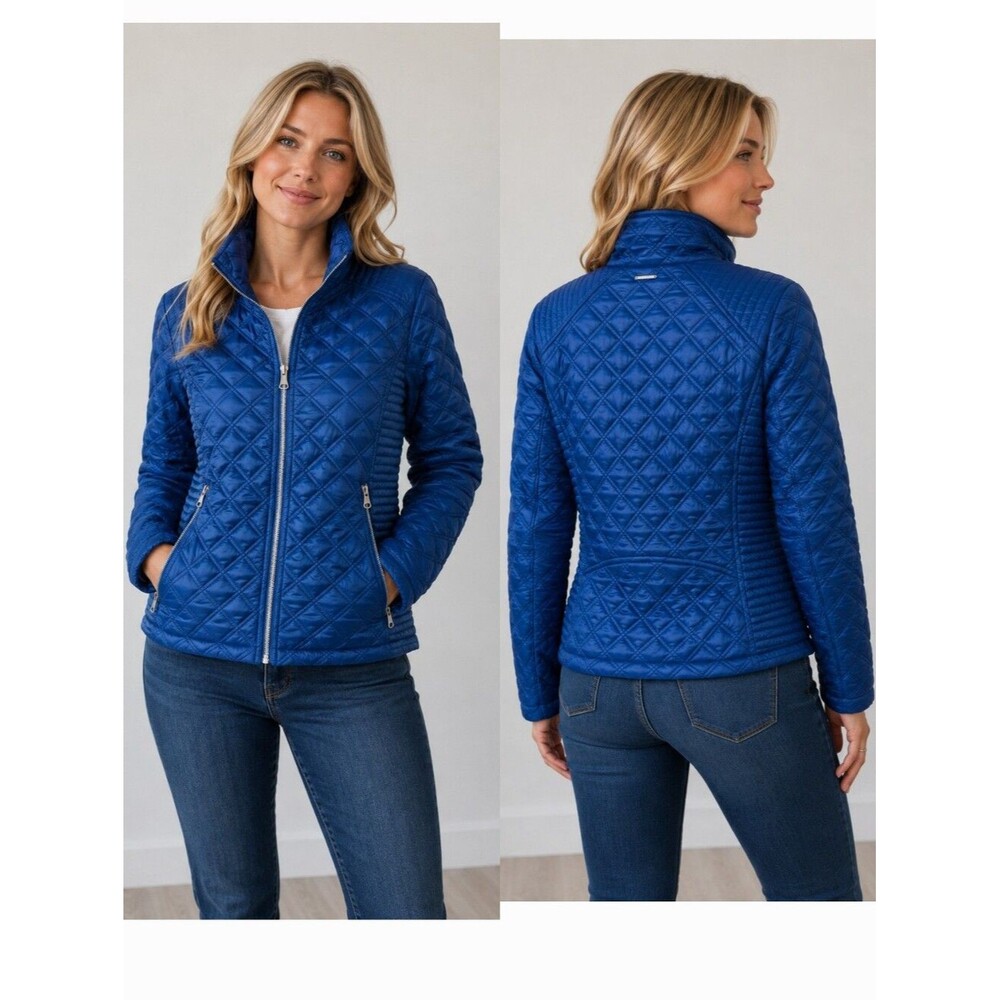 Marc New York Andrew Marc Navy Quilted Puff Jacket Zipper Pockets XS